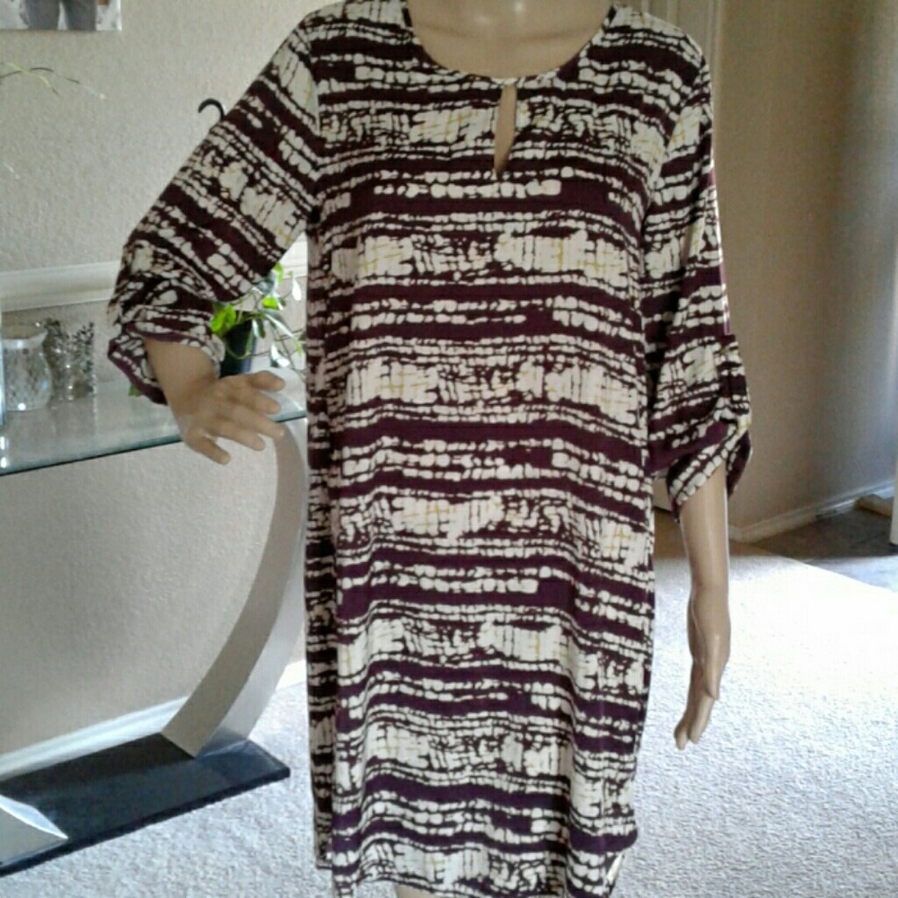 White & Purple Shift Dress